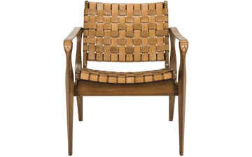 Safavieh Dilan Brown Leather Accent Chair