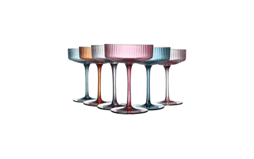 Art Deco Colored Coupe Glasses