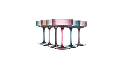 Art Deco Colored Coupe Glasses