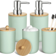 Green Bathroom Accessories Set