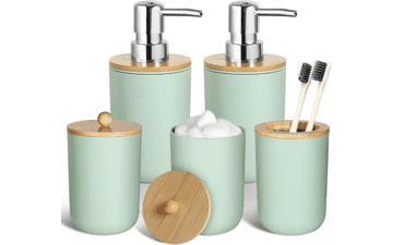 Green Bathroom Accessories Set