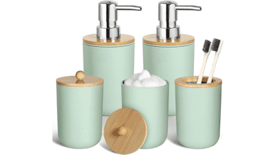 Green Bathroom Accessories Set