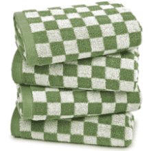 Green Checkered Bathroom Hand Towels