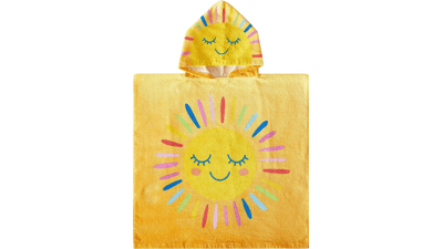 Kids' Yellow Beach Towel Poncho