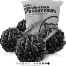 Shower Puff 4 Pack Black Bath Sponge