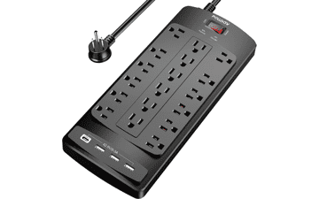 18 Outlet Surge Protector with 4 USB Ports