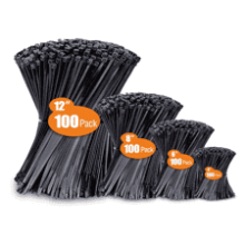 ANOSON 400 Pack Black Zip Ties