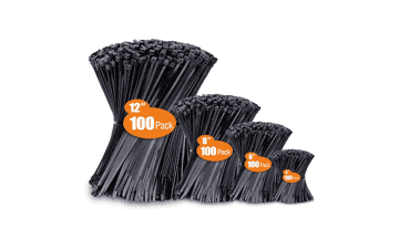 ANOSON 400 Pack Black Zip Ties