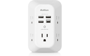 Addtam 5 Outlet Surge Protector with USB-C