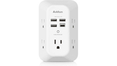 Addtam 5 Outlet Surge Protector with USB-C