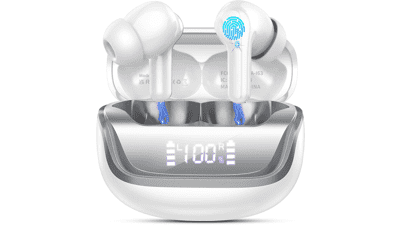 Bass Stereo Wireless Earbuds with 4 ENC Mic, 45H Playtime, IP7 Waterproof