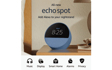 Echo Spot Smart Alarm Clock - Ocean Blue