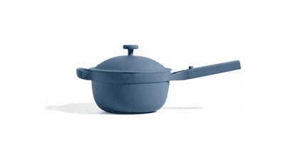 Our Place Mini Perfect Pot: 2.5Qt Nonstick Ceramic Pan, Blue Salt