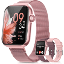 Pink Smart Watch for Women, Fitness Tracker with Heart Rate Monitor