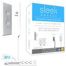 Sleek Socket: Ultra-Thin Outlet & Cord Concealer