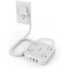 TESSAN Flat Plug Surge Protector with USB