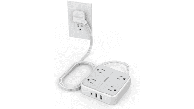 TESSAN Flat Plug Surge Protector with USB