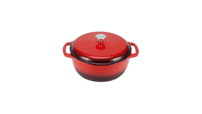 Red Enameled Cast Iron Dutch Oven - 7.3 Quart