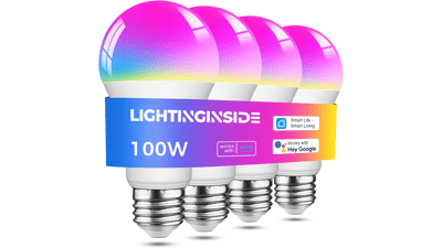 Smart Light Bulbs: 100W, WiFi, Alexa Compatible, Color Changing